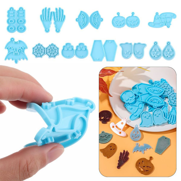 10 stk Halloween Gresskar Ørepynt Silikonform DIY Finger Flaggermus