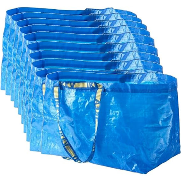 Sæt med 10 store Frakta-tasker - Blå - Maksimal belastning 25 kg