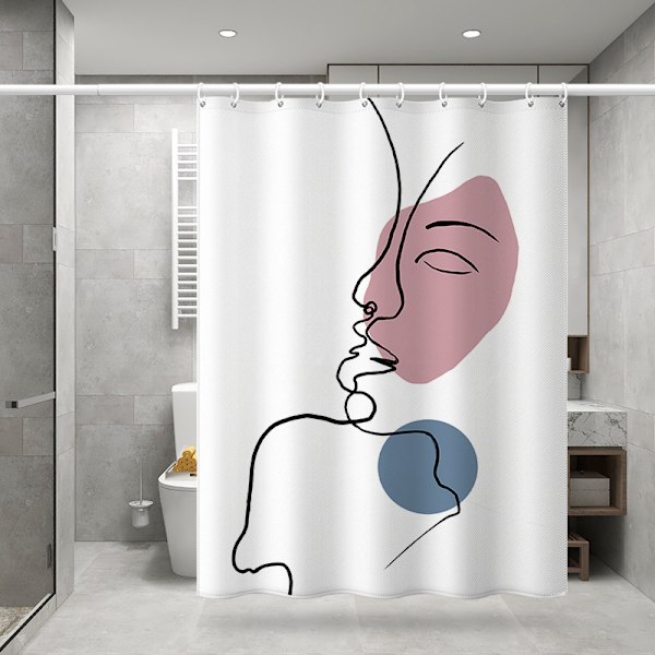 Mildew Resistant Bruseforhæng 180x200cm, Maskinvaskbart Stof
