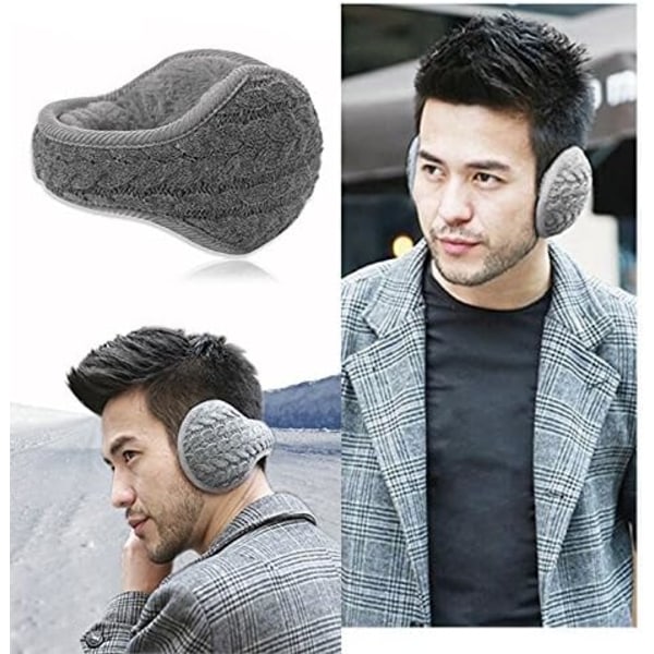 Warm Earmuffs, Foldable Earmuffs with Knitted Warm Plush Earmuffs