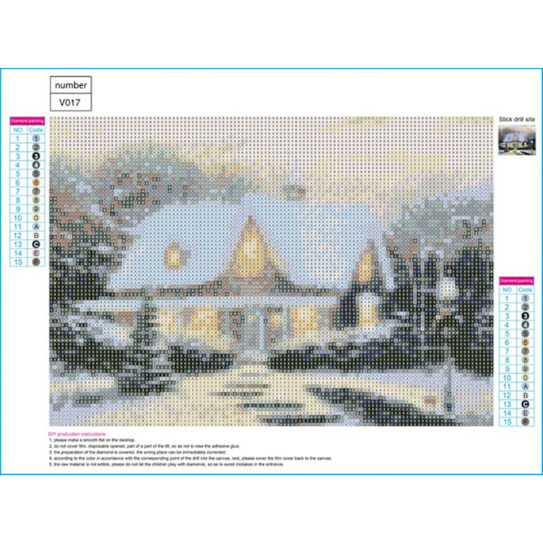 Timanttimaalaussetti 5D DIY, 16x12 tuumaa, Iglu