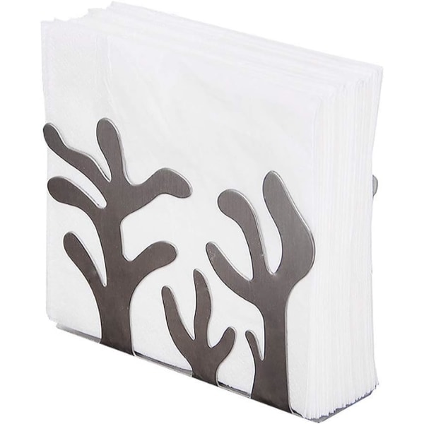 Servetthållare i rostfritt stål, trädformad pappersservett Hol