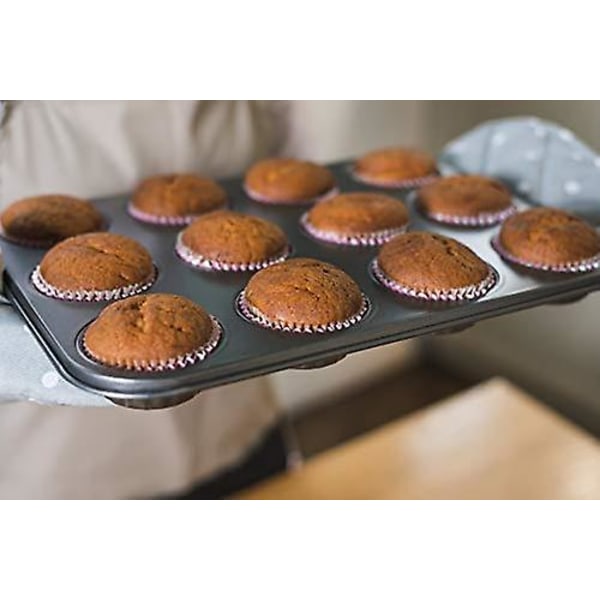 12 koppar non-stick muffinsbricka, muffinsform för muffins, pudding och amp; Bakform