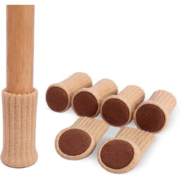 24 stk Gulvbeskyttere for Stolbein, Møbelbein, Stolbein Møbelføtter Sklisikre Pads For 1-2 Tommers Møbler Khaki coffee