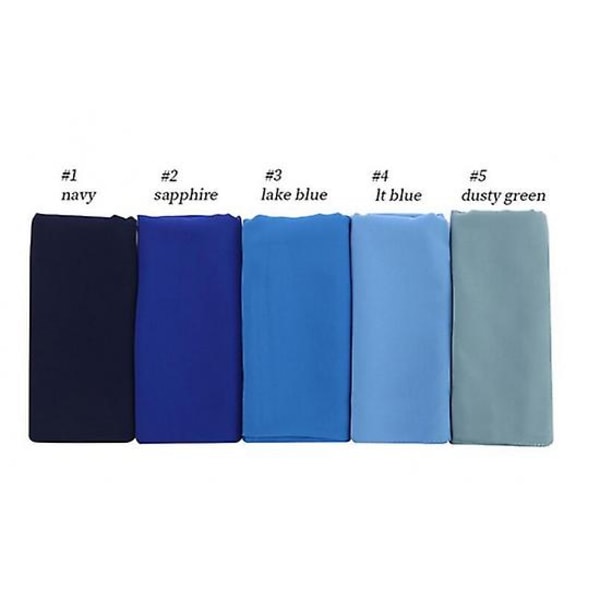 Pearl Chiffon Bubble Scarf Wrap Hodeskjerf Dame Hijab Skjerf（Sapphire）