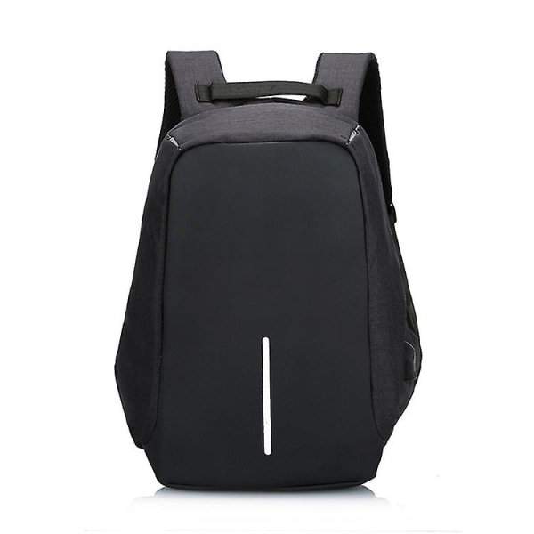 Tyverisikret vandtæt rygsæk USB-port Travel Laptop Skoletaske（Sort）