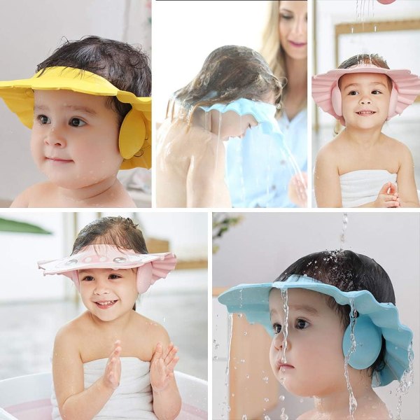 Baby Shower Cap, 3Pcs Baby Shower Hat, Adjustable Visor Bathing C