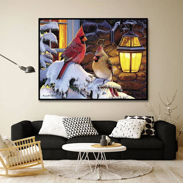 DIY Joulu Linnun Timanttimaalaus Sarjat Aikuisille, Täysi Pyöreä Pora 5D Timanttimaalaus Taide Sarjat, Jalokivi Taide Maalaus Timanteilla Sarjakuva Seinäkoriste 11.8 x 15.7 Tuumaa