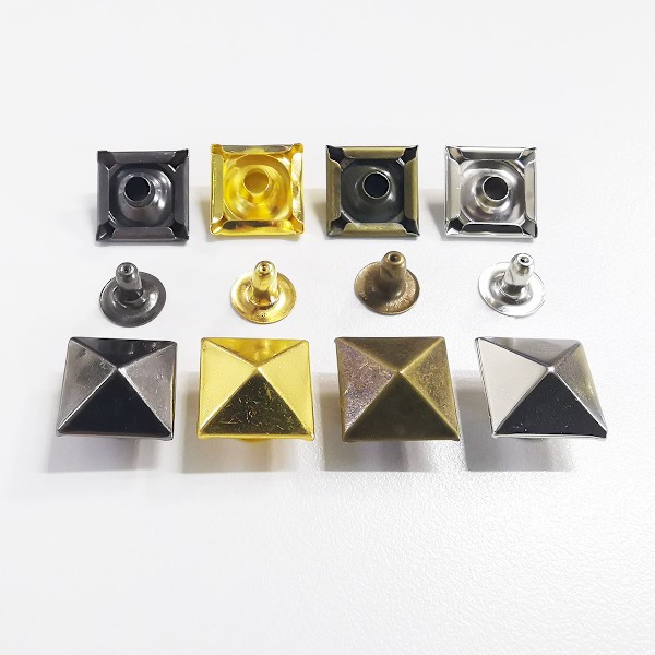 Sølv firkantet pyramide nagle 8mmx100 stykker firkantet nagle, metallklo naglehode nagle skrue håndverk punk pistolmetall