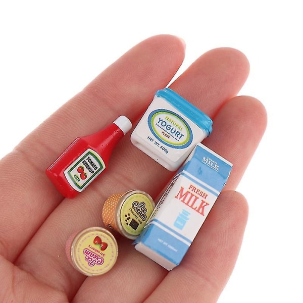 5 kpl 1:12 Nukkekoti Mini Ruoka Nuket Keittiö Leikkisetti Lelut