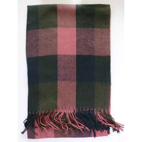Dammode Lång sjal Big Grid Vinter Varmt Gitter Stor Scarf Röd Grön
