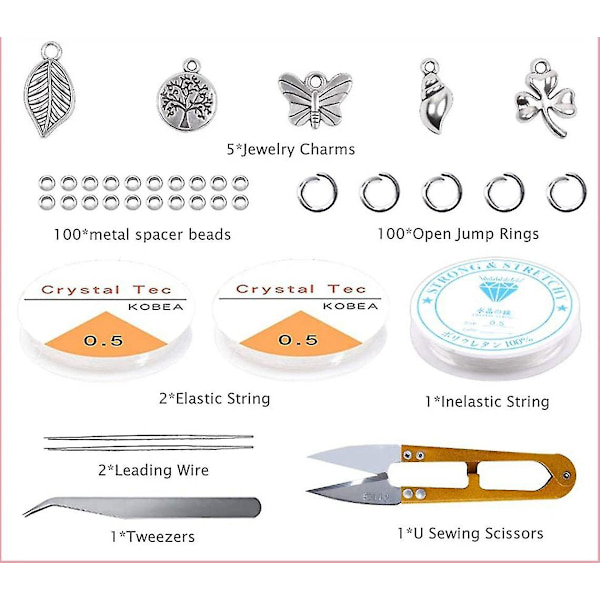 Lasisia siemenhelmiä siemenhelmiä rannekorujen valmistukseen Beading Jewelry Making Kit