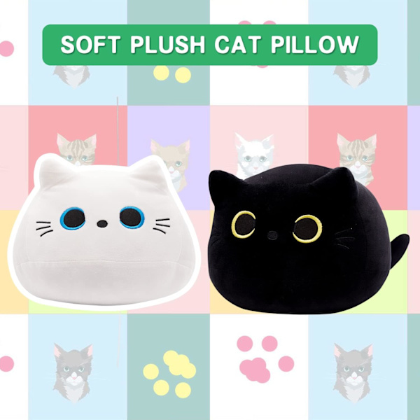 Plush Katteleketøy, Fyllt Katteputer, Myk Fyllt Dyreputer