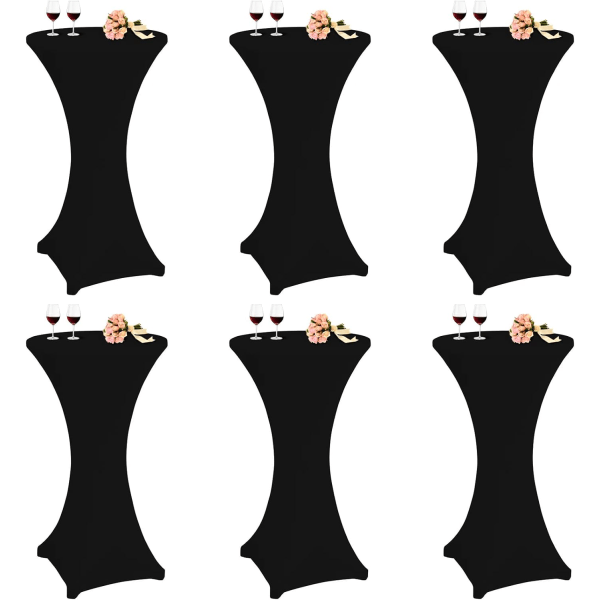 Set med 6 stretchiga fyrkantiga hörncocktaildukar i spandex 60 x