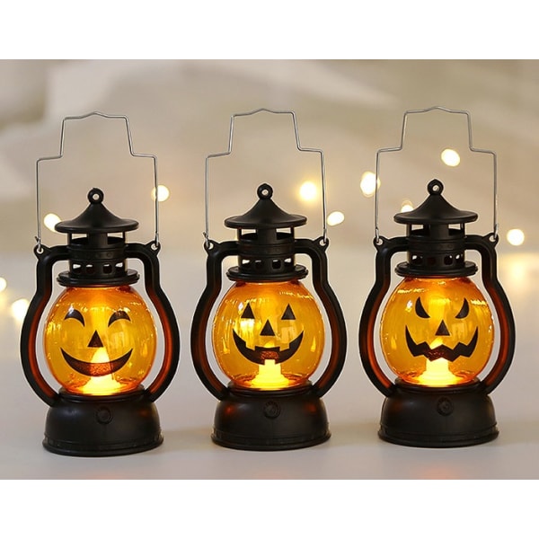 3 st Halloween Lykta - Halloween Dekorationer - LED Halloween Pu