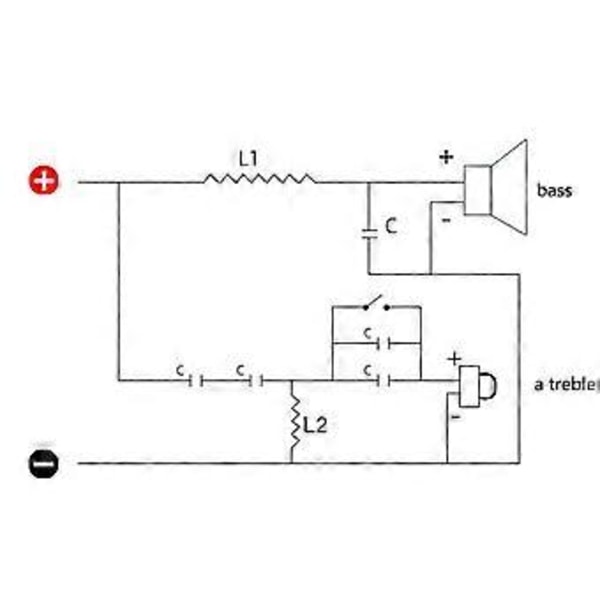 2-vägs 250W Multi Högtalare Diskant/Bas 2 Enheter Justerbar Ljudfrekvensdelare