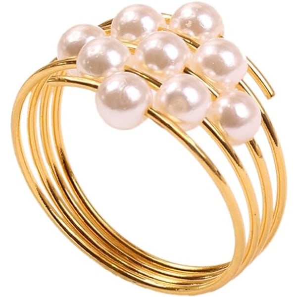 1pc Pearl Napkin Ring Napkin Buckle Metal Napkin Ring Wedding Res