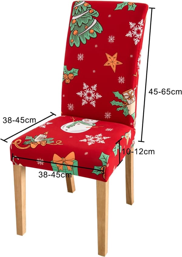 Paket med julstolsöverdrag för restauranger, polyester, hopfällbar