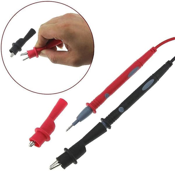 Krokodilklämma till krokodilklämma för isolerad multimeter testprob (4 stycken).