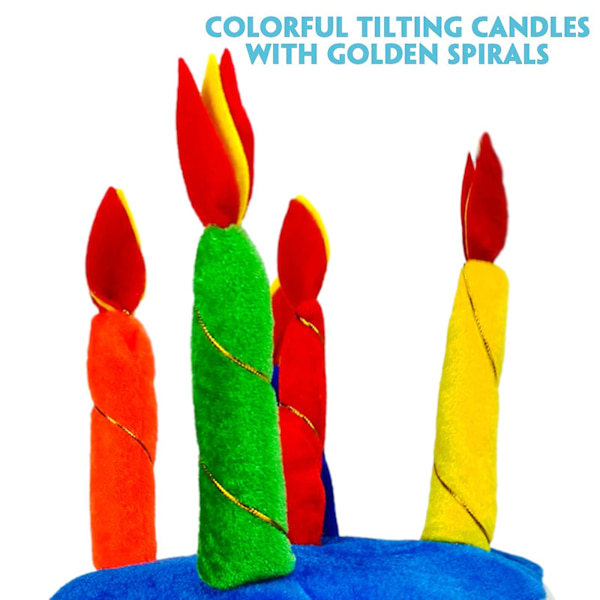 Födelsedagshatt med födelsedagsglasögon, plysch Happy Birthday Hat med flerfärgade ljusfest hattar, födelsedag foto rekvisita