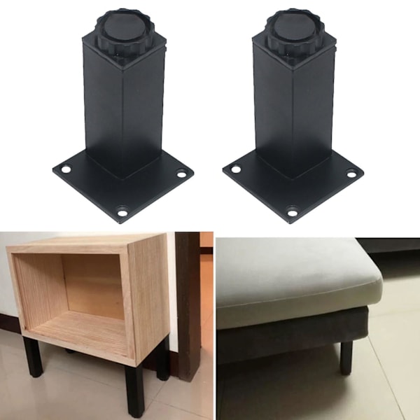 4 stk. Heavy Duty Anti-rust Kabinetfødder Aluminiumlegering Justerbar Højde Firkantet Møbelben Til Garderobe 38*300mm