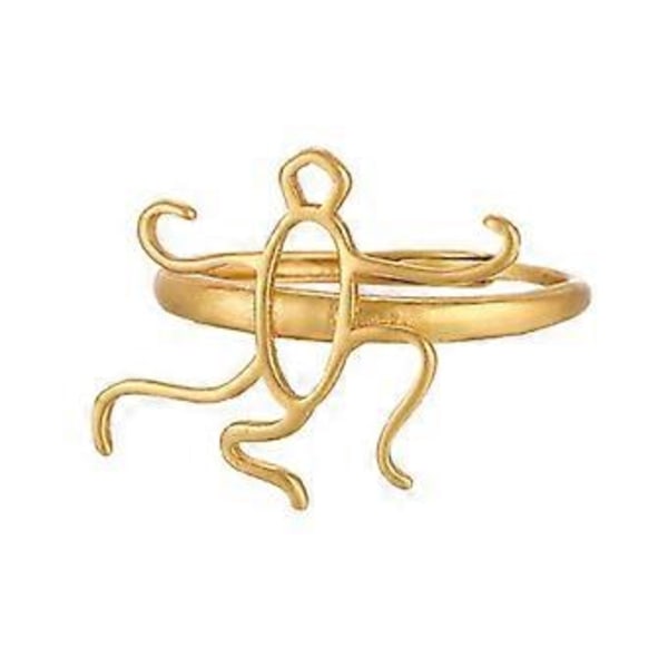 Åpen Justerbar Ringbase Blank Fingerring Innfatning for Kvinner Innlagt Krystall Turkis Naturlig Edelsten Smykkelaging DIY Gull Gold D