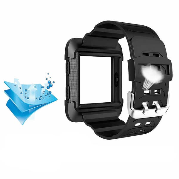 Svart rustning för Fitbit Ionic robust band skyddande fodral stort armband