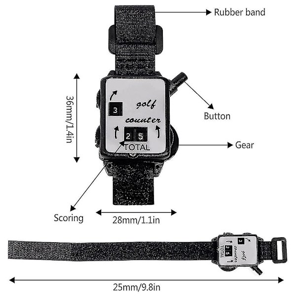 3 stk. Golf Score Counter, Med One Touch Reset Golf Count Scorer-subaoe