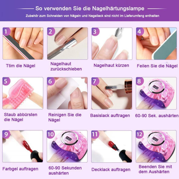 Lysherdende enhet neglelampe 220W LED UV neglelampe sensor