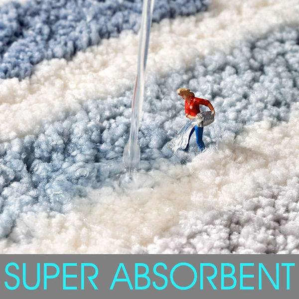 Antislip Bademåtte, Superabsorberende Blød Bademåtte Maskinvaskbar