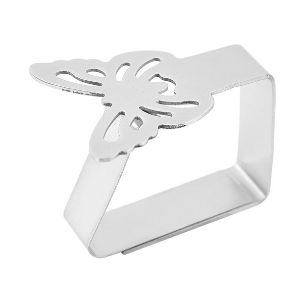 8 Butterfly Rustfritt Stål Serviettholder Klemme Klemmeholder Bord C