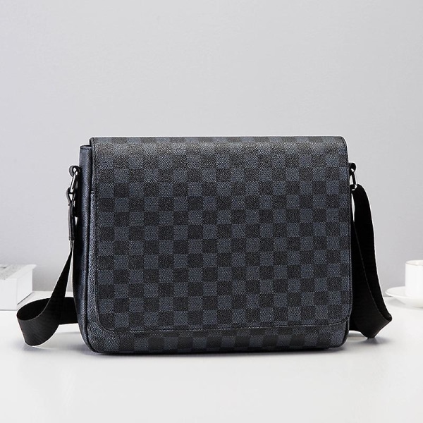 Herr Axelväska Koreansk Mode Rutig Multifunktionell Crossbody Väska Casual Messenger Väska Ryggsäck