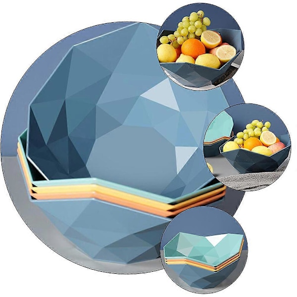 Nötbricka geometrisk fruktkorg, snacksbehållare dekoration, plastfruktskål, fruktservingskål, gul