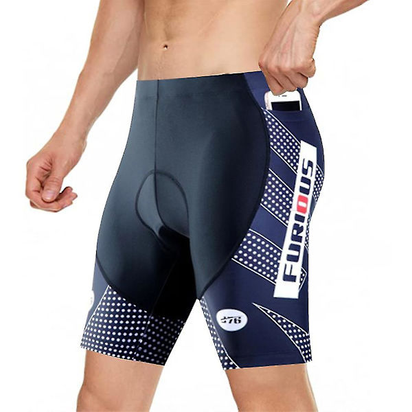 Herre Cykelshorts 3d Polstret Med Cykelbukser Hurtigtørrende Halvbukser XL Sort
