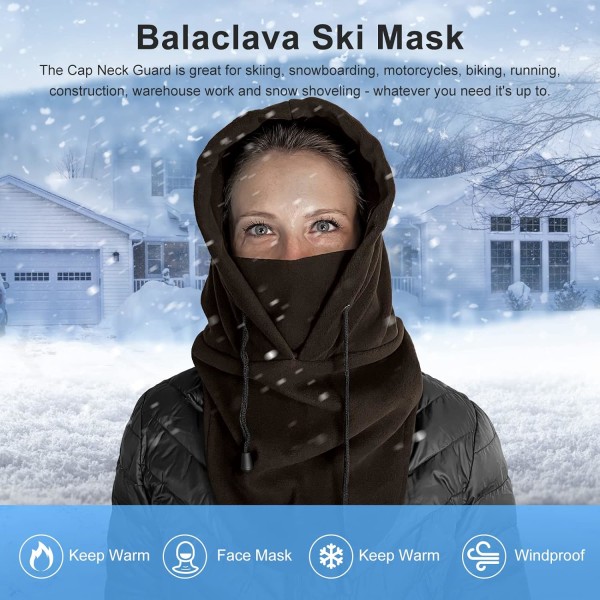 Herrar Vintermössa Kallt Väder Brun Mask Balaclava Utomhus Sport Bala