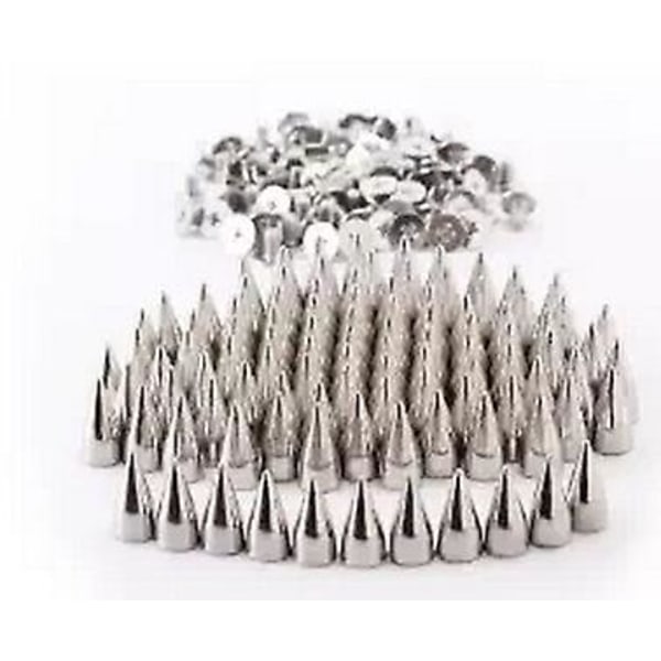 100 stk. Punk Spike Skrue Bag Studs Kegle Metalnitter