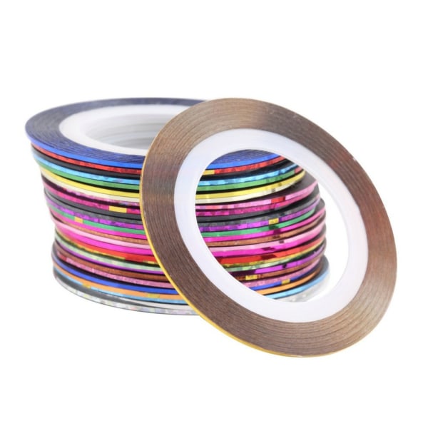 Neglekunstdekorasjonsstriper 60 negleklistremerke Wire Nail Striping Tape Line Nail Sticker Striping Nail Art Tips for DIY Nail Tip