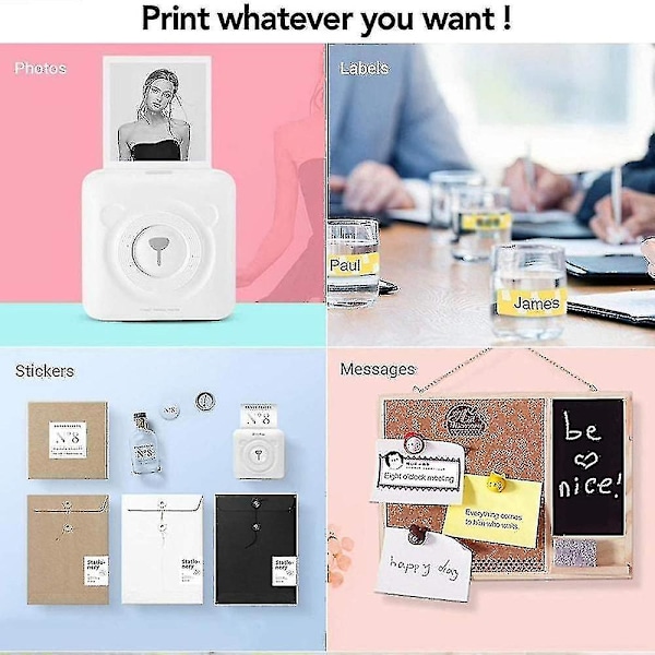 Bærbar smart fotoprinter til iOS og Android-telefon
