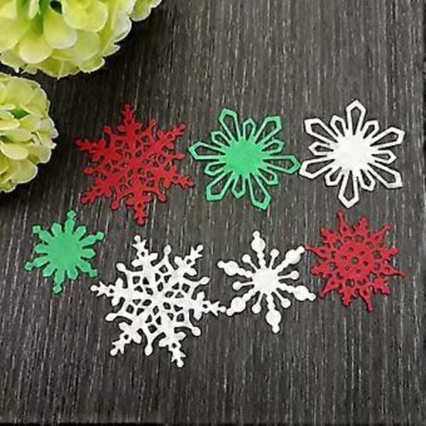 5 st/set Snöflingor Skärmall Stencil Olika Designer Jul Snöflingor Präglingsmall Partydekorationer