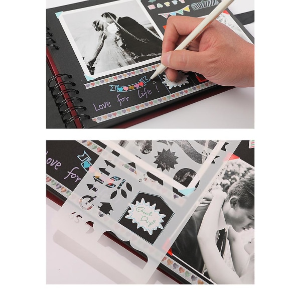 Scrap Book Scrapbook Photo Album 12 X 9 Inches Memory Böcker Gästböcker Gör-det-själv-present Scrapbooking-kit（Grå）