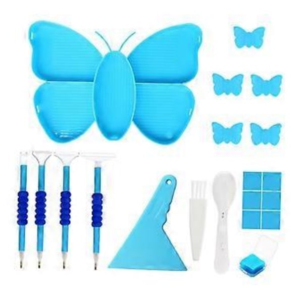 5D DIY Diamantmålning Bricka, Borrbricka Verktygsset Tratt Rad Borrbricka Behållare Multifunktionell Flip Borrplatta Strass Sorteringsbricka (Blå) Blue