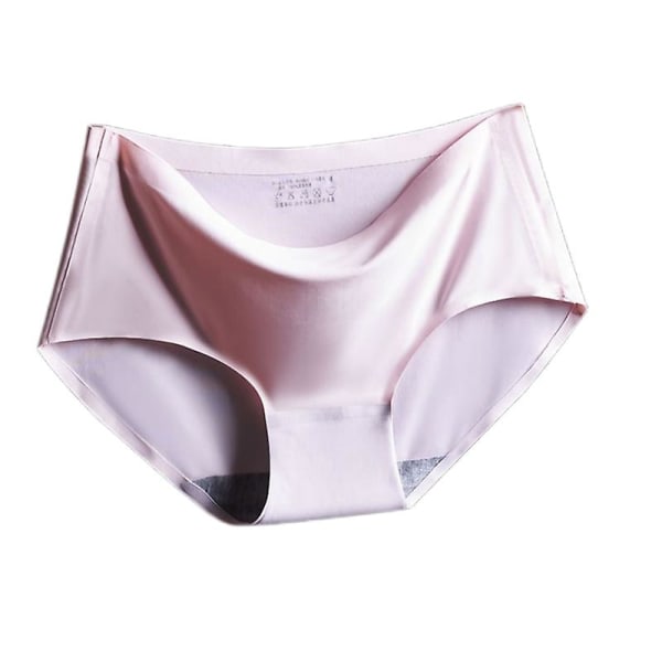 4pcs Ice Silk Seamless Ladies Underwear Sexy Mid-waist Spandex Cotton Briefs（XXL）