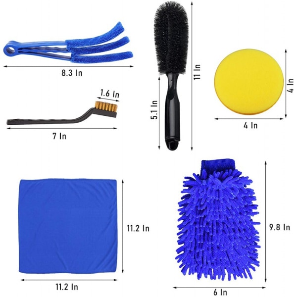 Set of 15 PCS Car Cleaning Brush, Multifunctional Car Cleaning Br