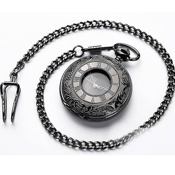 Lommeur i Retro Glat Klassisk Mekanisk Håndoptræk Lommeur Steampunk Romertal
