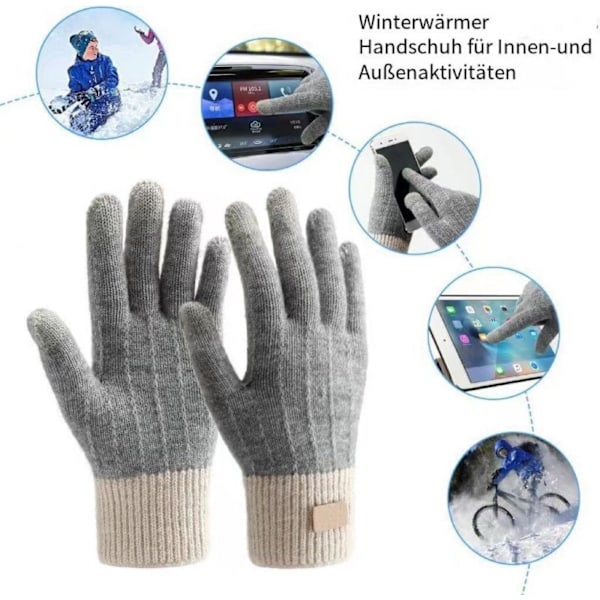 Cykelhandskar Pekskärmhandskar Stickade Fingerlösa Handskar