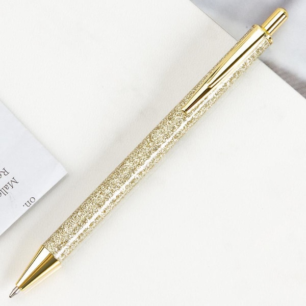 5pcs Ballpoint Pen Gold Powder Press - Luxury Office Supplies One Size Rose Gold（Gold）