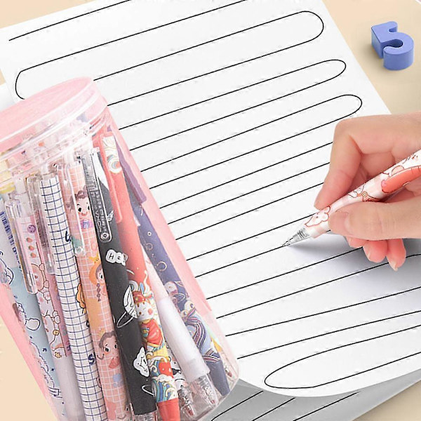 Gel Blæk Rollerball Penne, Sort Blæk, 0,5 mm, Glat Skrift