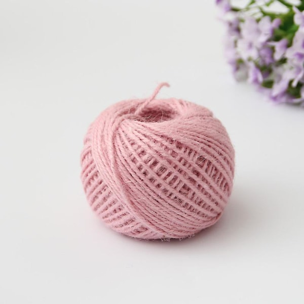 2st Jutegarn 50m Jutesnöre 3 Ply 2mm Tjocklek Jute Rep För Dekoration Trädgård Blomsterhandel Gör-det-självkonst Buntning Hantverk (Rosa)