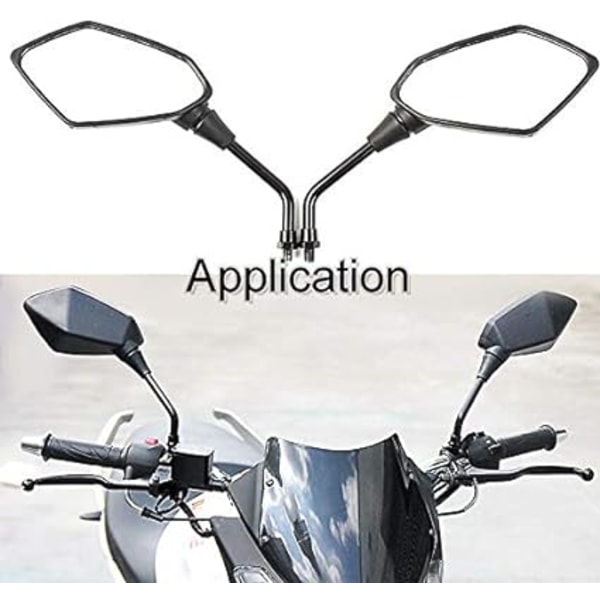 Ett par backspeglar för motorcyklar Universal backspegel för skoter Motorcykel Fyrhjuling ATV Cyklar Cykel 10 mm bultgänga
