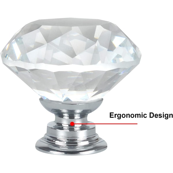 10 stycken set med 20 mm vita diamantformade glasskåpshandtag
